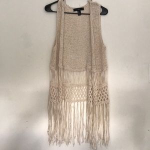 Crochet fringe vest